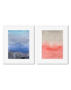 Набор из 2 х репродукций картин в раме sky colors no2 мультиколор 42x52 см Картины в квартиру