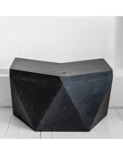 Рабочий стол гексагон брильянт из микроцемента в черном цвете черный 132x74x114 см Archpole