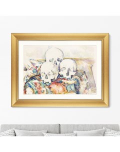 Репродукция картины в раме the three skulls 1902 г бежевый 80x60 см Картины в квартиру