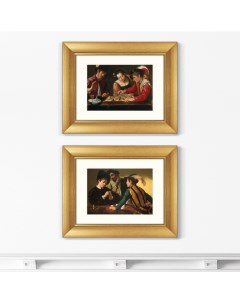 Набор из 2 х репродукций картин в раме the players 1597г коричневый 50x40 см Картины в квартиру