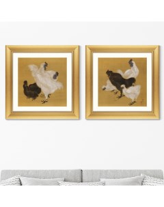 Набор из 2 х репродукций картин в раме silkies 1807г желтый 60x60 см Картины в квартиру