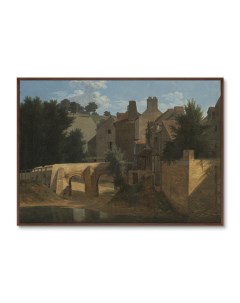 Репродукция картины на холсте view in the ile de france 1810г коричневый 105x75 см Картины в квартиру