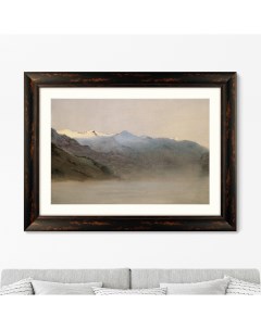 Репродукция картины в раме долина гаштайн в тумане серый 80x60 см Картины в квартиру