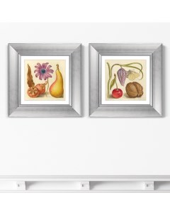 Набор из 2 х репродукций картин в раме english walnut and sweet cherry 1561г бежевый 35x35 см Картины в квартиру