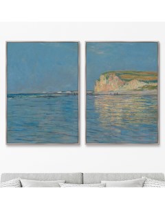 Набор из 2 х репродукций картин на холсте low tide at pourville голубой 75x105 см Картины в квартиру