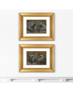 Набор из 2 х репродукций картин в раме frieze of dancers коричневый 50x40 см Картины в квартиру