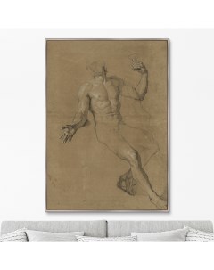 Репродукция картины на холсте bacchus 1685г бежевый 75x105 см Картины в квартиру