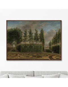 Репродукция картины на холсте a formal garden 1766г зеленый 105x75 см Картины в квартиру