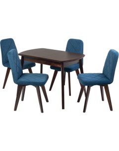 Обеденная группа стол и 4 стула коричневый 110x76x70 см Столбург