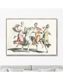 Репродукция картины на холсте four dancing women 1695г бежевый 105x75 см Картины в квартиру