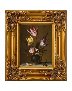 Репродукция картины цветы в стеклянном кувшине коричневый 34x40x5 см Object desire