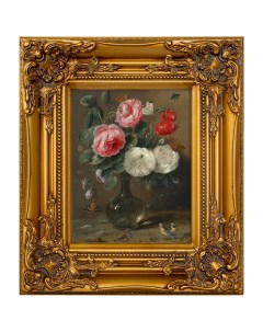 Репродукция картины цветочный натюрморт розовый 34x40x5 см Object desire