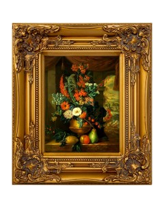 Репродукция картины цветы в декабре коричневый 34x40x5 см Object desire