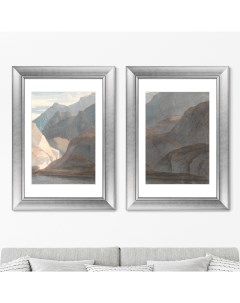 Набор из 2 х репродукций картин в раме on the lake of como 1781г серый 50x70 см Картины в квартиру