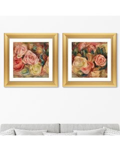 Набор из 2 х репродукций картин в раме roses 1912г оранжевый 60x60 см Картины в квартиру