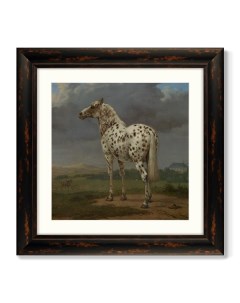 Репродукция картины в раме the piebald horse 1654г коричневый 60x60 см Картины в квартиру