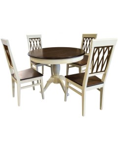 Обеденная группа стол и 4 стула коричневый 75 см Древпром
