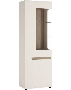 Шкаф с витриной Linate 3D typ 01P белый сонома трюфель Anrex