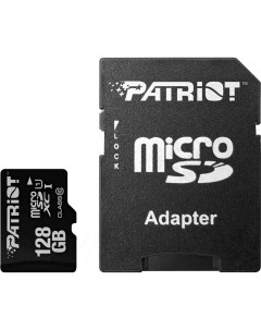 Карта памяти microSDXC LX Series Class 10 128GB адаптер PSF128GMCSDXC10 Patriot