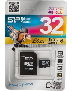 Карта памяти microSD 32GB Elite Gold microSDHC Class 10 SP032GBSTHBU1V1G Silicon power