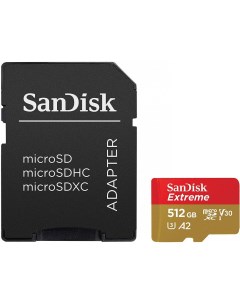 Карта памяти microSD 512Gb Class10 Extreme adapter Sandisk