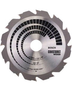 Пильный диск Construct Wood 190х30 мм Z12 2608640633 Bosch