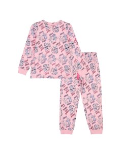 Пижама трикотажная для девочек Лило и Стич розовая Playtoday