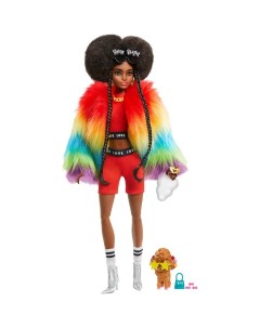 Экстра Кукла в радужном пальто Barbie GVR04 Mattel