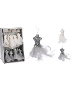 Украшение ёлочное Dress белый серебро CAA124180 Koopman