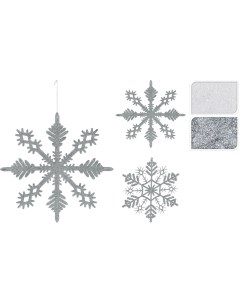 Украшение новогоднее Снежинка 28 30см белый серебро AWR204420 Koopman
