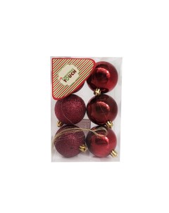 Набор шаров ёлочных N3 6006AB R 6 шт 6 см красный Christmas touch