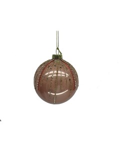 Набор шаров новогодних 8см 3шт стекло бежевый арт EBS041150 Christmas touch