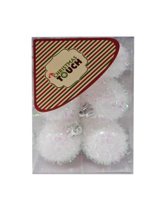 Набор шаров ёлочных 4см Снежки 12шт N3 4012Y Christmas touch
