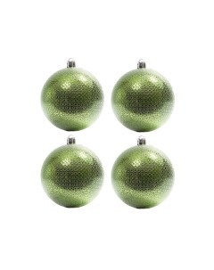 Набор шаров ёлочных N3 8004 GN 4 шт 8 см зелёный Christmas touch