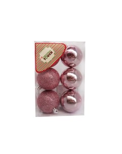 Набор шаров ёлочных N3 6006AB PK 6 шт 6 см розовый Christmas touch