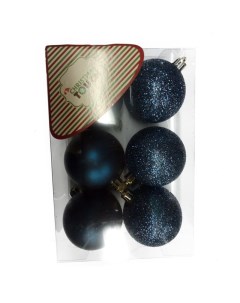 Набор шаров 6 шт 6 см синий N3 6006BY Christmas touch