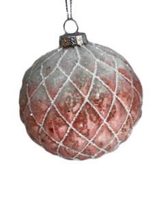 Набор шаров 8см 4см серебро розовый стекло арт EBF045620 Christmas touch