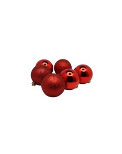 Набор шаров 6 шт 6 см красный N3 6006AY RED Christmas touch