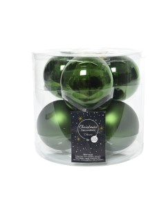 Набор шаров ёлочных 8см 6шт зелёный стекло арт 140402 Kaemingk