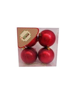 Набор шаров 8см 4шт красный N3 8004 R Christmas touch