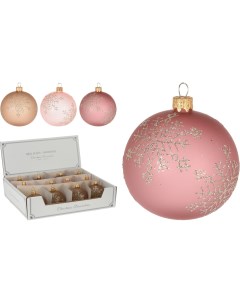 Шар ёлочный Snowflakes 6 см розовый золото стекло AVG113270 Christmas decoration