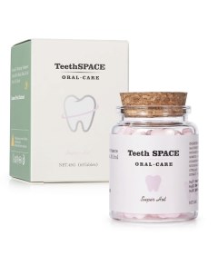 Натуральный зубной порошок в таблетках со вкусом персика зеленого чая и мяты 65 Teethspace