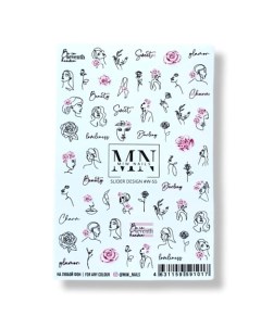 Слайдер дизайн для маникюра цветы силуэты Miw nails