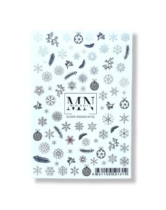 Слайдер дизайн комбинированный с фольгой снежинки Miw nails