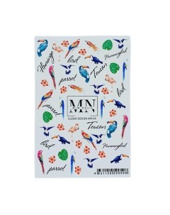 Слайдер дизайн для ногтей птицы цветы Miw nails