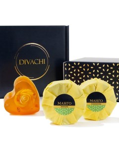 Шампунь и кондиционер твердый для прочности волос Манговый рай с мылом в подарок 50 Divachi