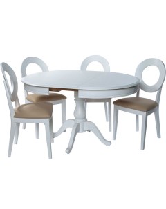 Обеденная группа стол и 4 стула белый 75 см Древпром