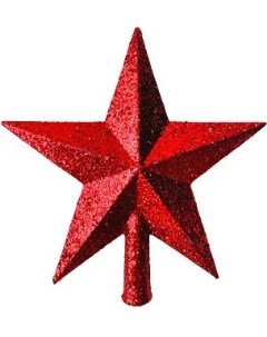 Новогоднее украшение Верхушка Звезда парча красный Greenterra