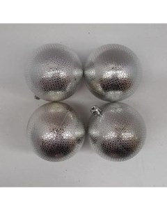 Набор шаров ёлочных 8см 4шт серебро N3 8004 S Christmas touch