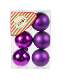 Набор шаров 6 шт 6 см фиолетовый N3 6006AB Christmas touch
